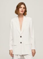 blazer de in, cu o formă relaxată femei Pepe Jeans alb 6Z0R46110