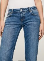 blugi alex cu talie joasă, drepte femei Pepe Jeans denim 6Z0R4624 - imagine 4