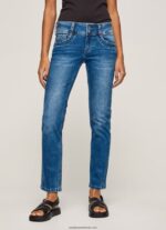 blugi gen straight fit cu talie mijlocie femei Pepe Jeans denim 6Z0R4632 - imagine 2