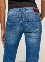 blugi gen straight fit cu talie mijlocie femei Pepe Jeans denim 6Z0R4632 - imagine 4