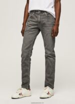blugi obișnuiți conici bărbați Pepe Jeans gri modern 6Z0R461118 - imagine 2
