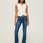 blugi piccadilly slim fit cu talie medie femei Pepe Jeans denim 6Z0R4671