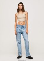 blugi robyn cu talie înaltă, cu ajustare normală femei Pepe Jeans denim 6Z0R4616