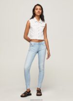 blugi skinny soho cu talie medie femei Pepe Jeans denim 6Z0R4653