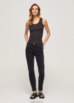 blugi violet cu talie înaltă femei Pepe Jeans denim 6Z0R4692