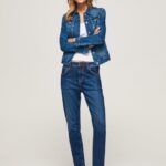 blugi violet mom carot fit cu talie înaltă femei Pepe Jeans denim 6Z0R4681