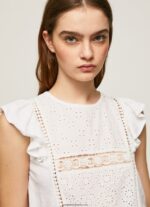 cămașă cu detalii ajurate femei Pepe Jeans alb 6Z0R46437