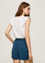 cămașă cu detalii ajurate femei Pepe Jeans alb 6Z0R46437 - imagine 4