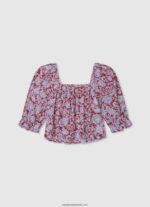 cămașă din bumbac cu nervuri fată Pepe Jeans studio roșu 6Z0R461420 - imagine 4