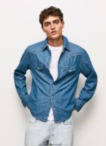 cămașă din denim carson regular fit bărbați Pepe Jeans denim 6Z0R461020 - imagine 3