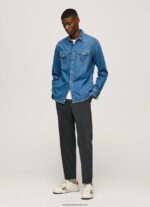 cămașă din denim slim fit bărbați Pepe Jeans denim 6Z0R461023 - imagine 2