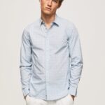 cămașă din poplin cu flori lovejoy bărbați Pepe Jeans albastru înălbitor 6Z0R461045