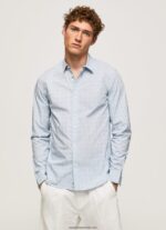 cămașă din poplin cu flori lovejoy bărbați Pepe Jeans albastru înălbitor 6Z0R461045