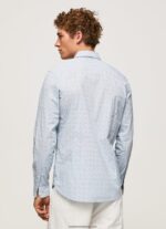 cămașă din poplin cu flori lovejoy bărbați Pepe Jeans albastru înălbitor 6Z0R461045 - imagine 4