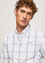 cămașă din poplin lorian slim fit bărbați Pepe Jeans fildeş 6Z0R461029 - imagine 3