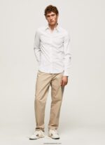 cămașă limerick slim fit bărbați Pepe Jeans alb 6Z0R461024 - imagine 2
