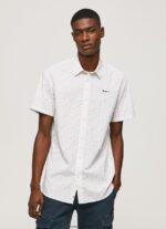 cămașă Lindenberg cu mânecă scurtă bărbați Pepe Jeans alb 6Z0R461063 - imagine 3