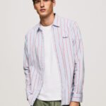 cămașă lister fil-a-fil slim fit bărbați Pepe Jeans studio roșu 6Z0R461065