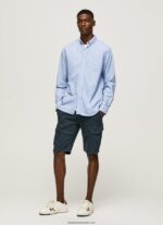 cămașă oxford fabio regular fit bărbați Pepe Jeans albastru înălbitor 6Z0R461027 - imagine 2