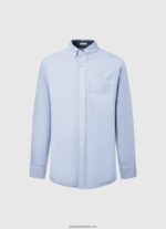 cămașă oxford fabio regular fit bărbați Pepe Jeans albastru înălbitor 6Z0R461027 - imagine 5