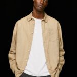 cămașă Parker cu mâneci lungi bărbați Pepe Jeans cămilă 6Z0R461039