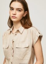 cămașă utilitare cu mâneci scurte femei Pepe Jeans piatră 6Z0R46341 - imagine 2