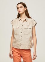 cămașă utilitare cu mâneci scurte femei Pepe Jeans piatră 6Z0R46341