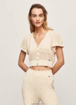 cardigan ajurat tricot fin femei Pepe Jeans zer 6Z0R46265 - imagine 3