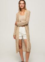 cardigan lung ajurat femei Pepe Jeans piatră 6Z0R46234 - imagine 2