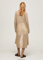 cardigan lung ajurat femei Pepe Jeans piatră 6Z0R46234 - imagine 4