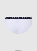 chiloți clasici cu logo imprimat femei Pepe Jeans alb 6Z0R46537 - imagine 2