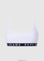 chiloți clasici cu logo imprimat femei Pepe Jeans alb 6Z0R46537 - imagine 3