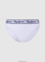 chiloți clasici cu logo imprimat femei Pepe Jeans alb 6Z0R46542