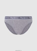 chiloți clasici cu logo imprimat femei Pepe Jeans marnă cenușie 6Z0R46546