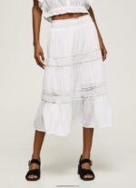 fusta dantelata femei Pepe Jeans alb 6Z0R46487 - imagine 2