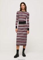fusta midi cu nervuri femei Pepe Jeans multi 6Z0R46501