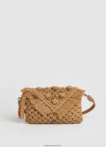 geanta crossbody din macrame femei Pepe Jeans cămilă 6Z0R46744