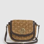 geantă crossbody din paie țesătă femei Pepe Jeans caramel 6Z0R46742