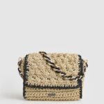 geantă crossbody din paie țesătă femei Pepe Jeans negru 6Z0R46718