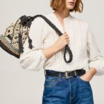 geantă cu găleată de paie femei Pepe Jeans negru 6Z0R46719