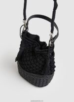 geantă de macrame și paie femei Pepe Jeans negru 6Z0R46741 - imagine 2