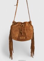 geanta de piele intoarsa femei Pepe Jeans cămilă 6Z0R46724 - imagine 2