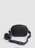 geantă maxi crossbody cu logo în relief femei Pepe Jeans cămilă 6Z0R46714 - imagine 4