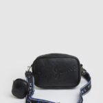 geantă maxi crossbody cu logo în relief femei Pepe Jeans negru 6Z0R46713