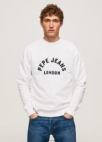 hanorac cu logo imprimat bărbați Pepe Jeans alb 6Z0R46901