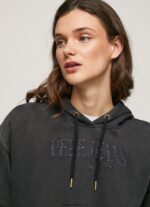 hanorac din bumbac femei Pepe Jeans negru spalat 6Z0R46281 - imagine 2