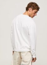 hanorac din bumbac imprimat cu logo bărbați Pepe Jeans alb 6Z0R46897 - imagine 4