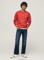 hanorac din bumbac imprimat cu logo bărbați Pepe Jeans studio roșu 6Z0R46906 - imagine 2