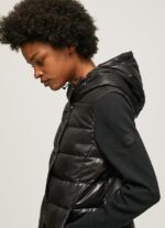 jachetă bufantă cu finisaj mat femei Pepe Jeans negru 6Z0R46121 - imagine 3