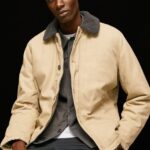 jachetă pufă scurtă din pânză bărbați Pepe Jeans piatră 6Z0R46838